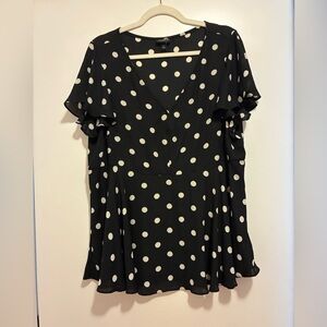 Torrid Black Polka Dot Women's Top